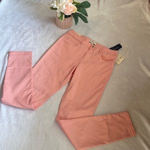 NWT Forever 21 Denim Mid Rise Coral Crop Pants Size 26